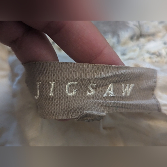 JIGSAW Tweed Boucle Chanel Style Blazer Jacket Beige Cream Size 10 Paris London - Picture 8 of 9